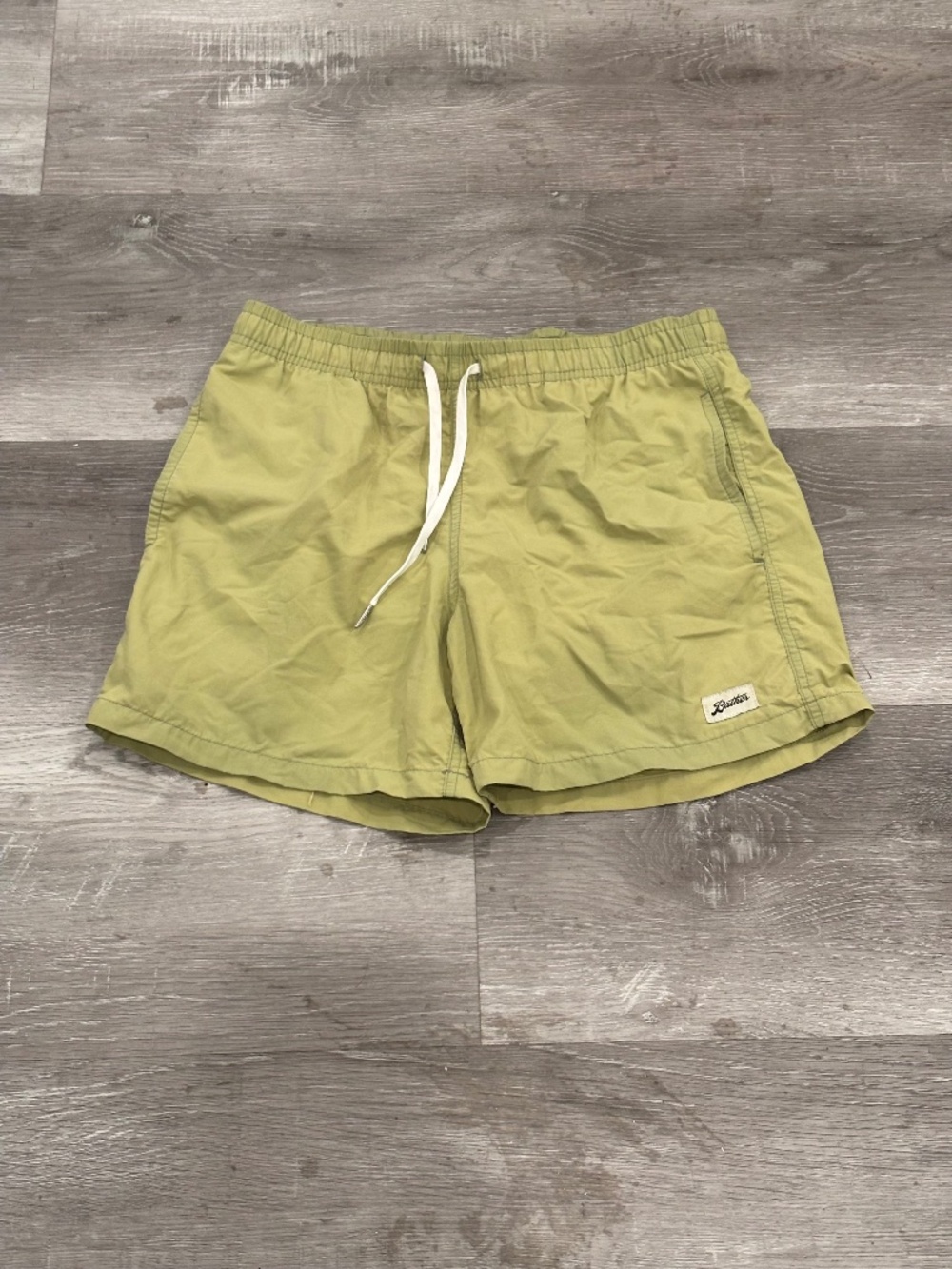 Bather Olive Green Swim Trunks Mens Small 5" Back Pocket Drawstring